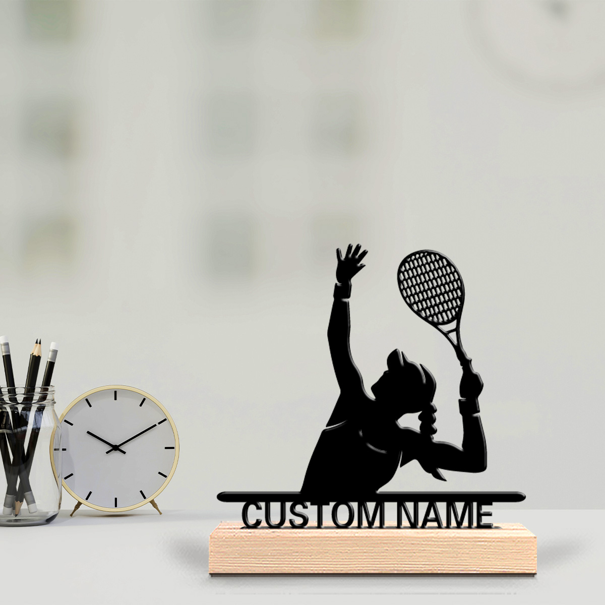 Badminton Fun - 1 buah Patung Logam Badminton Kustom